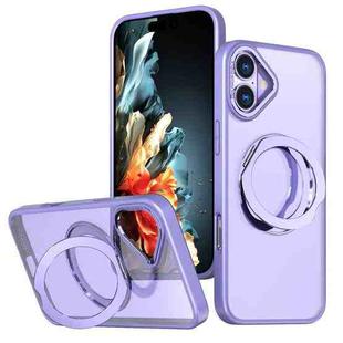 For iPhone 16 Plus Wing Series MagSafe Magnetic Ring Holder Phone Case(Light Purple)