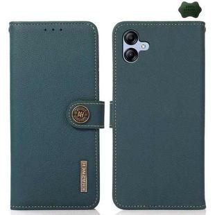 For Samsung Galaxy A07 5G KHAZNEH Custer Genuine Leather RFID Phone Case(Green)