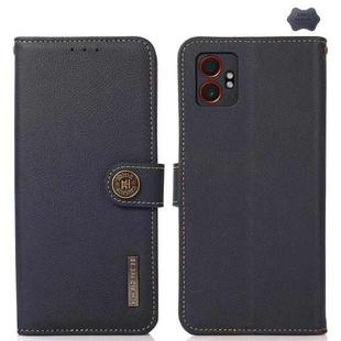 For Samsung Galaxy XCover7 Pro KHAZNEH Custer Genuine Leather RFID Phone Case(Blue)