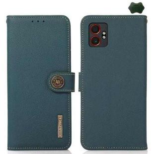For Samsung Galaxy XCover7 Pro KHAZNEH Custer Genuine Leather RFID Phone Case(Green)
