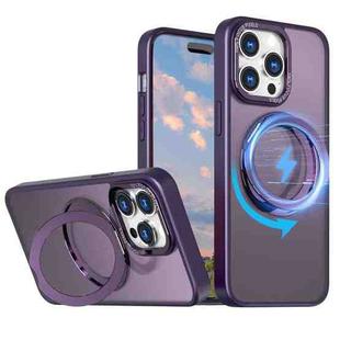 For iPhone 15 Pro Max Wing Series MagSafe Magnetic Ring Holder Phone Case(Dark Purple)