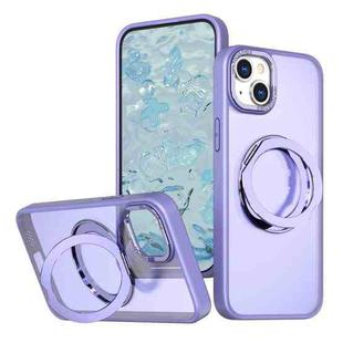 For iPhone 15 Plus Wing Series MagSafe Magnetic Ring Holder Phone Case(Light Purple)