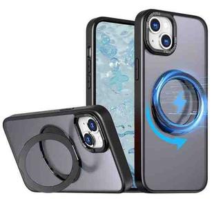 For iPhone 15 Plus Wing Series MagSafe Magnetic Ring Holder Phone Case(Black)