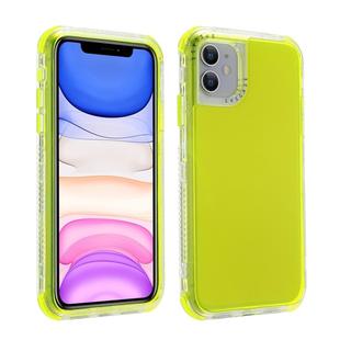 For iPhone 12 / 12 Pro 3 In 1 Dreamland PC + TPU Solid Color Transparent Border Protective Case(Yellow)