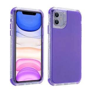 For iPhone 12 Pro Max 3 In 1 Dreamland PC + TPU Solid Color Transparent Border Protective Case(Purple)