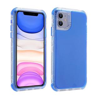 For iPhone 12 Pro Max 3 In 1 Dreamland PC + TPU Solid Color Transparent Border Protective Case(Blue)