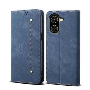 For Redmi A5 4G 171.7mm / Poco C71 Denim Texture Casual Style Horizontal Flip Leather Case(Blue)
