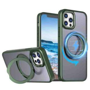 For iPhone 13 Pro Max Wing Series MagSafe Magnetic Ring Holder Phone Case(Green)