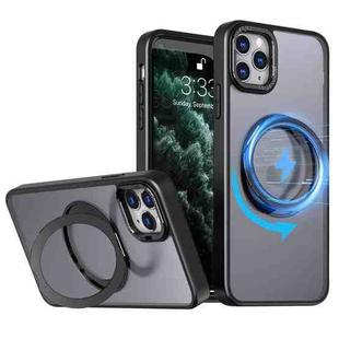 For iPhone 11 Pro Wing Series MagSafe Magnetic Ring Holder Phone Case(Black)