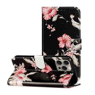 For iPhone 16 Pro Max Colored Drawing Marble Pattern Leather Phone Case(Azalea)