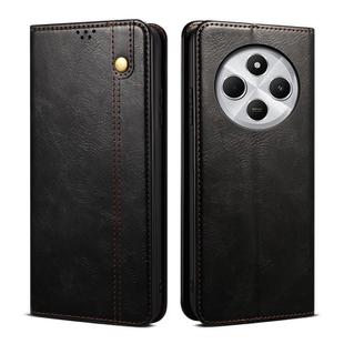 For Redmi 14C 4G Oil Wax Crazy Horse Texture Leather Phone Case(Black)