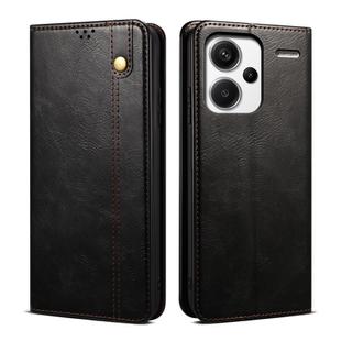 For Redmi Note 13 Pro+ Oil Wax Crazy Horse Texture Leather Phone Case(Black)