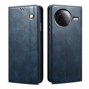 For Redmi K80 Oil Wax Crazy Horse Texture Leather Phone Case(Blue)