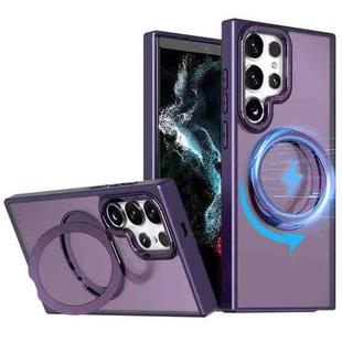 For Samsung Galaxy S23 Ultra 5G Wing Series MagSafe Magnetic Ring Holder Phone Case(Dark Purple)