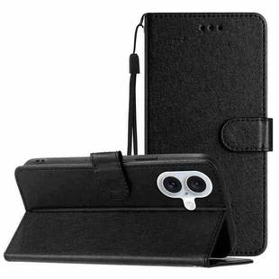 For iPhone 17 Silk Texture Horizontal Flip Leather Phone Case(Black)