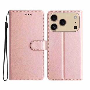 For iPhone 17 Pro Max Silk Texture Horizontal Flip Leather Phone Case(Rose Gold)