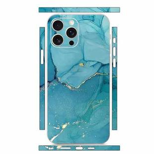 For iPhone 15 Pro Max All-inclusive PET Phone Decal Adhesive Sticker(Lake Blue Marble)