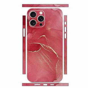 For iPhone 15 Pro All-inclusive PET Phone Decal Adhesive Sticker(Red Marble)