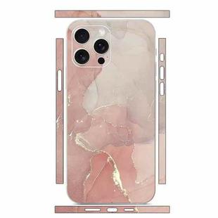 For iPhone 15 Pro All-inclusive PET Phone Decal Adhesive Sticker(Pink White Marble)