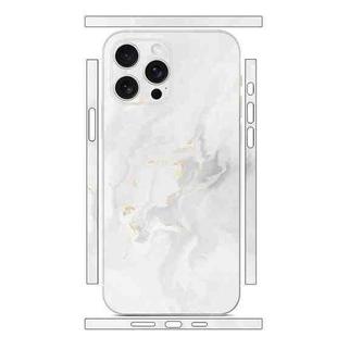 For iPhone 15 Pro All-inclusive PET Phone Decal Adhesive Sticker(White Marble)