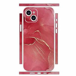 For iPhone 15 Plus All-inclusive PET Phone Decal Adhesive Sticker(Red Marble)