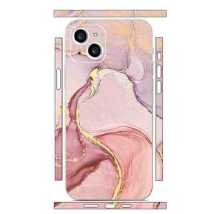 For iPhone 15 Plus All-inclusive PET Phone Decal Adhesive Sticker(Pink Marble)