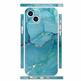 For iPhone 15 Plus All-inclusive PET Phone Decal Adhesive Sticker(Lake Blue Marble)