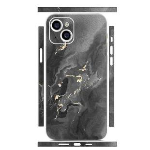 For iPhone 15 Plus All-inclusive PET Phone Decal Adhesive Sticker(Black Gold Marble)