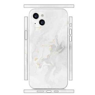 For iPhone 15 Plus All-inclusive PET Phone Decal Adhesive Sticker(White Marble)