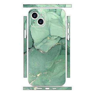 For iPhone 15 All-inclusive PET Phone Decal Adhesive Sticker(Green Marble)