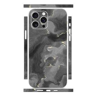 For iPhone 13 Pro Max All-inclusive PET Phone Decal Adhesive Sticker(Black White Marble)