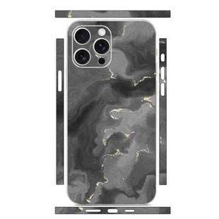 For iPhone 13 Pro All-inclusive PET Phone Decal Adhesive Sticker(Black White Marble)