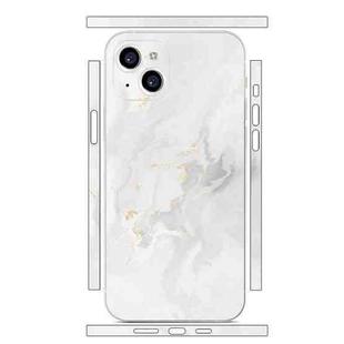 For iPhone 13 All-inclusive PET Phone Decal Adhesive Sticker(White Marble)