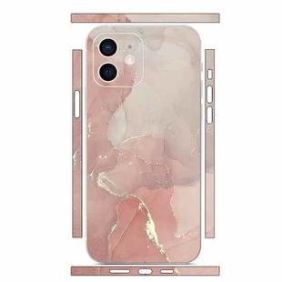 For iPhone 12 All-inclusive PET Phone Decal Adhesive Sticker(Pink White Marble)