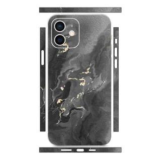 For iPhone 12 All-inclusive PET Phone Decal Adhesive Sticker(Black Gold Marble)