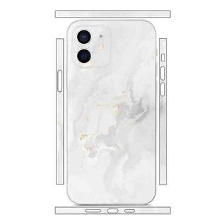 For iPhone 12 All-inclusive PET Phone Decal Adhesive Sticker(White Marble)