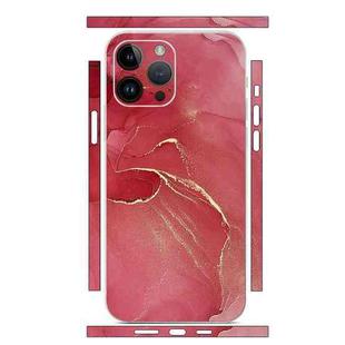 For iPhone 12 Pro Max All-inclusive PET Phone Decal Adhesive Sticker(Red Marble)