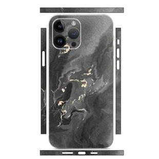 For iPhone 12 Pro Max All-inclusive PET Phone Decal Adhesive Sticker(Black Gold Marble)