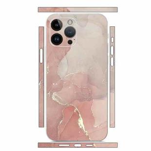 For iPhone 12 Pro All-inclusive PET Phone Decal Adhesive Sticker(Pink White Marble)