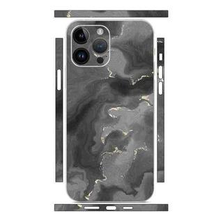 For iPhone 12 Pro All-inclusive PET Phone Decal Adhesive Sticker(Black White Marble)