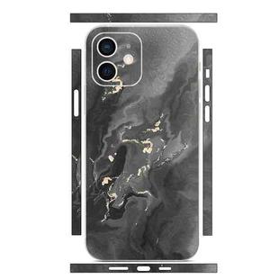 For iPhone 12 mini All-inclusive PET Phone Decal Adhesive Sticker(Black Gold Marble)