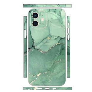 For iPhone 12 mini All-inclusive PET Phone Decal Adhesive Sticker(Green Marble)