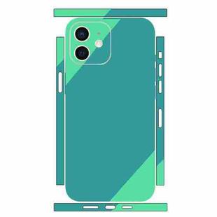 For iPhone 12 Geometric Style All-inclusive PET Phone Decal Adhesive Sticker(Dark Green)