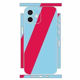 For iPhone 12 Geometric Style All-inclusive PET Phone Decal Adhesive Sticker(Blue Red)