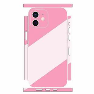 For iPhone 12 Geometric Style All-inclusive PET Phone Decal Adhesive Sticker(Pink Rose Red)