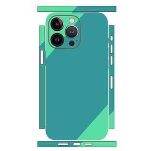 For iPhone 12 Pro Max Geometric Style All-inclusive PET Phone Decal Adhesive Sticker(Dark Green)