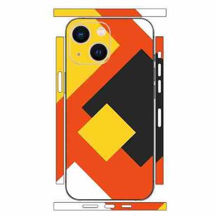 For iPhone 13 Geometric Style All-inclusive PET Phone Decal Adhesive Sticker(Yellow Square)