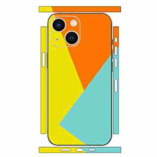 For iPhone 13 Geometric Style All-inclusive PET Phone Decal Adhesive Sticker(Orange Yellow)