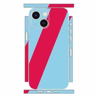 For iPhone 13 Geometric Style All-inclusive PET Phone Decal Adhesive Sticker(Blue Red)