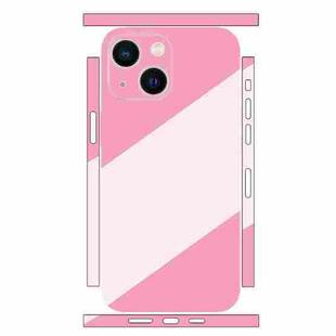 For iPhone 13 Geometric Style All-inclusive PET Phone Decal Adhesive Sticker(Pink Rose Red)